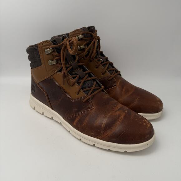 Timberland Graydon Brown Leather Chukka Sneaker Boot HoverLite Lace Up Men’s 9
